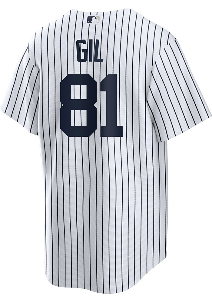 New York Yankees No81 Luis Gil Men's Nike White Navy Home 2020 Authentic Player MLB Jersey