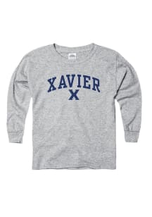 Xavier Musketeers Youth Grey Logo Mark Long Sleeve T-Shirt