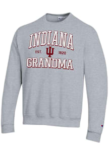 Champion Indiana Hoosiers Mens Grey Est. Date Grandma Powerblend Long Sleeve Crew Sweatshirt