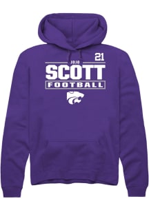 jojo scott Rally Mens Purple K-State Wildcats NIL Stacked Box Player Hood