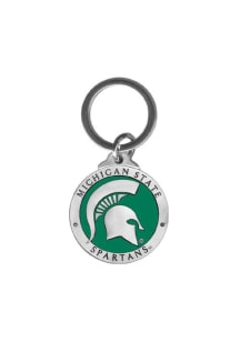 Green Michigan State Spartans Metal Keychain