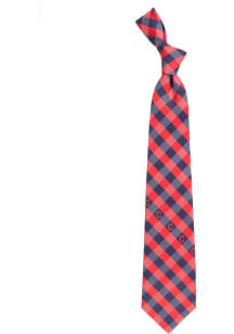 Cleveland Indians Poly Woven Check Mens Tie