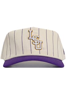 LSU Tigers Pinstripe Rope Adjustable Hat - Ivory