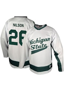Genuine Collective Eric Nilson Michigan State Spartans Mens White NIL Hockey Jersey
