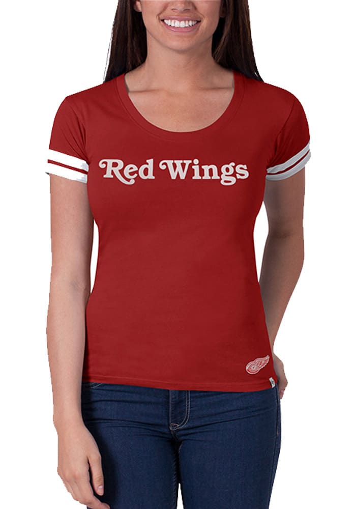 47 Detroit Red Wings Womens Red Showtime Scoop Scoop T-Shirt