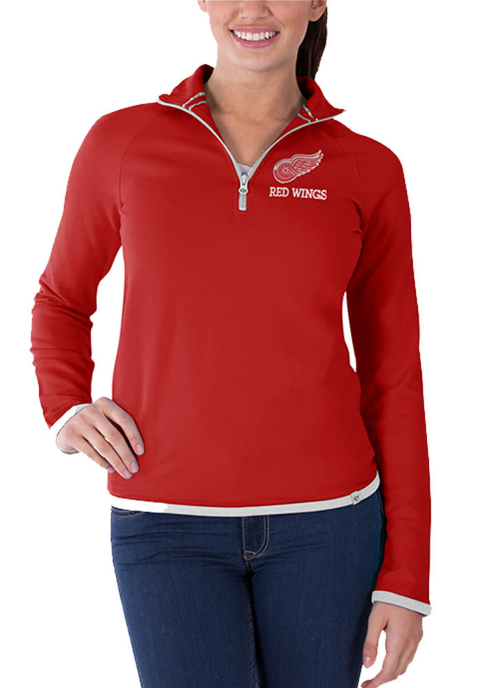 47 Detroit Red Wings Womens Red Showdown 1/4 Zip Pullover