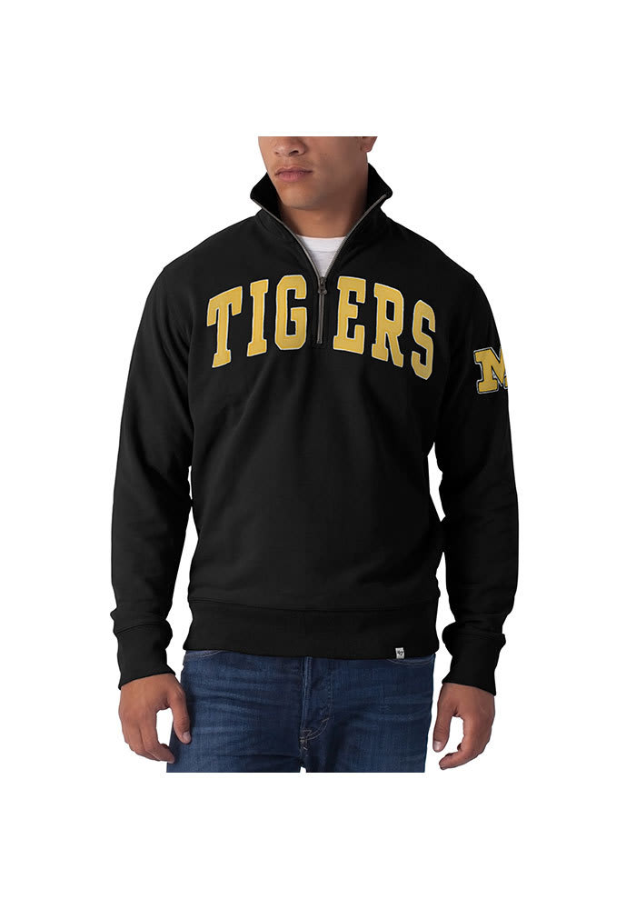 47 Missouri Tigers Mens Black Striker Long Sleeve 1/4 Zip Fashion Pullover