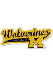 Yellow Michigan Wolverines Distressed Pennant