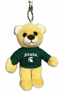 Green Michigan State Spartans 4.5inch Fluffy Bear Keychain