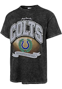 47 Indianapolis Colts Womens Black Stoney Clover Glitter Tubular Short Sleeve T-Shirt