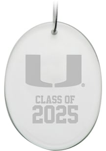 Miami Hurricanes Campus Crystal Class of 2025 Oval Ornament - White