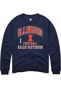 Kaleb Patterson Rally Mens Navy Blue Illinois Fighting Illini NIL Arch Logo Player Crew