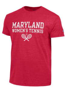Maryland Terrapins Red Champion Womens Tennis Short Sleeve Fashion T Shirt