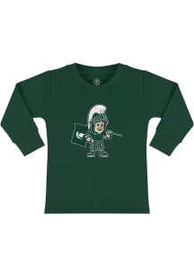 Sparty Creative Knitwear Toddler Green Michigan State Spartans Baby Sparty Long Sleeve T-Shirt