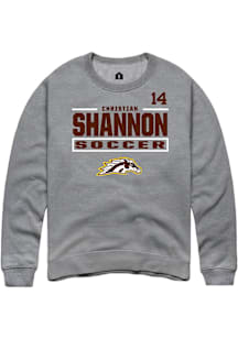 Christian Shannon Western Michigan Broncos Mens Grey NIL Stacked Box Player Crew