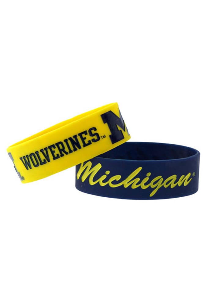 Michigan Wolverines 2 Pack Silicone Kids Bracelet
