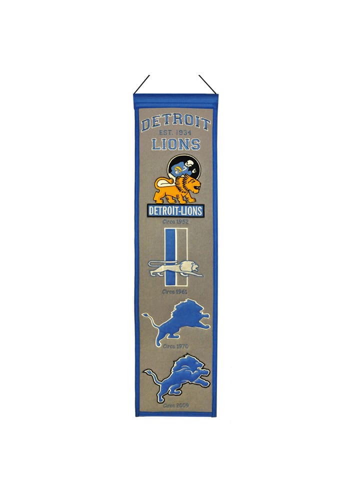 Detroit Lions 8x32 Heritage Banner