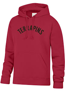 Maryland Terrapins Mens Red Big Cotton Long Sleeve Hoodie