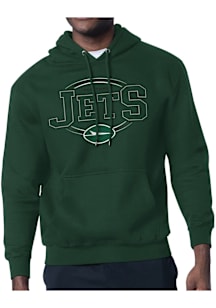 Starter New York Jets Mens Green Team Track Long Sleeve Hoodie