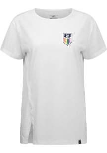 Levelwear USMNT Womens White Influx Core Pride 25 Short Sleeve T-Shirt
