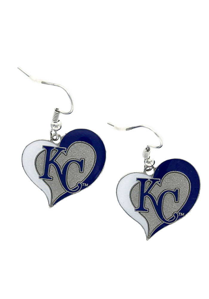 Kansas City Royals Heart Swirl Womens Earrings