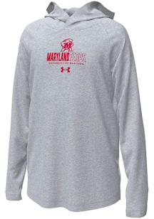 Under Armour Maryland Terrapins Youth Grey Team Wordmark Long Sleeve Hoodie