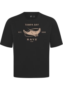 Levelwear Tampa Bay Rays Black Signature Knit Crossway Short Sleeve Fashion T Shirt
