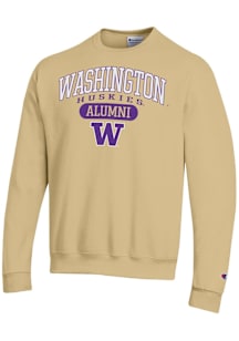 Champion Washington Huskies Mens Gold Pill Alumni Powerblend Long Sleeve Crew Sweatshirt
