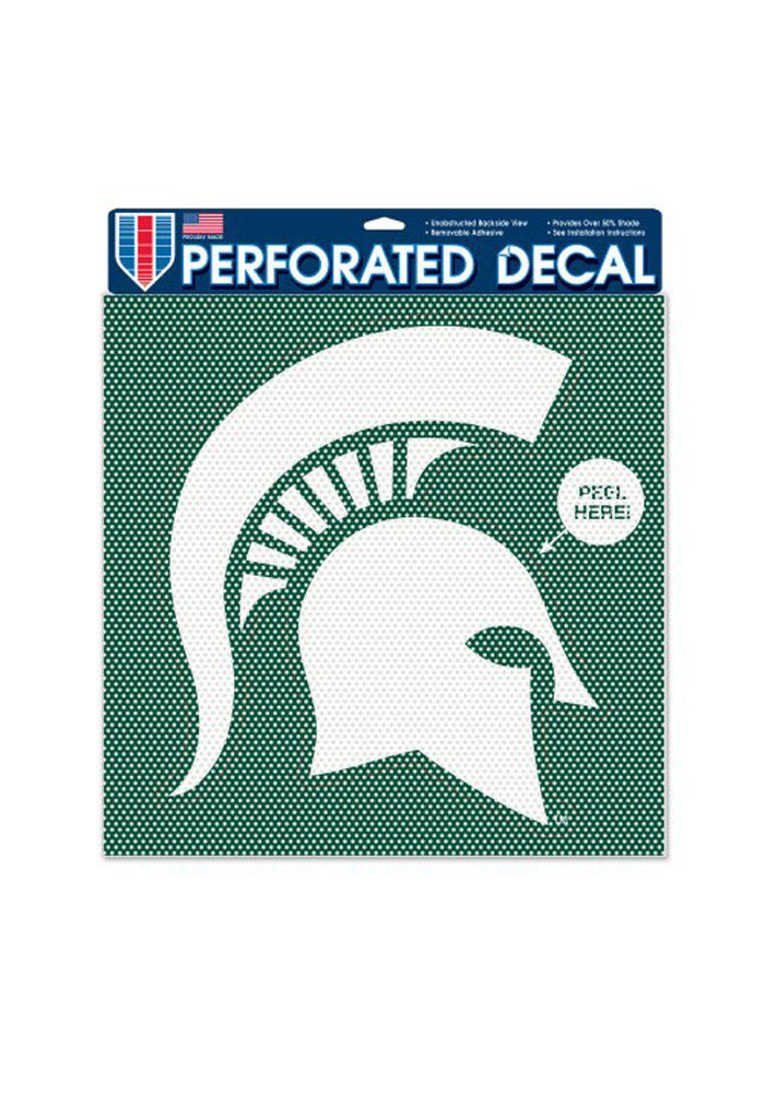 Michigan State Spartans 12x12 Perforated Auto Decal - Green