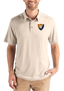 Cutter and Buck Illinois Fighting Illini Mens Oatmeal Vault Coastline Eco Short Sleeve Polo