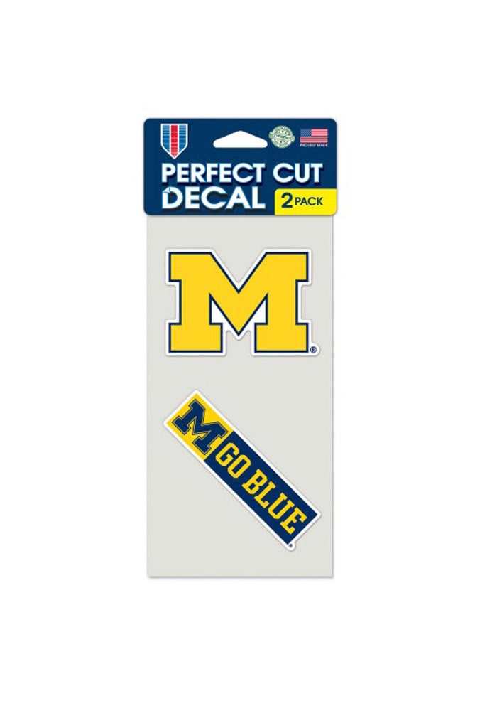 Michigan Wolverines 4x4 2 Pack Perfect Cut Auto Decal - Navy Blue
