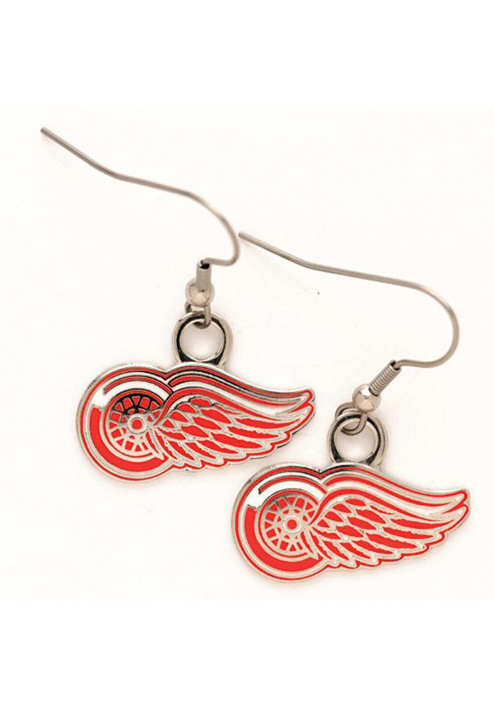 Detroit Red Wings Logo Dangle Womens Earrings
