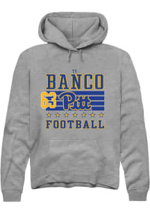 Ty Banco Rally Mens Grey Pitt Panthers NIL Striped Player Hood