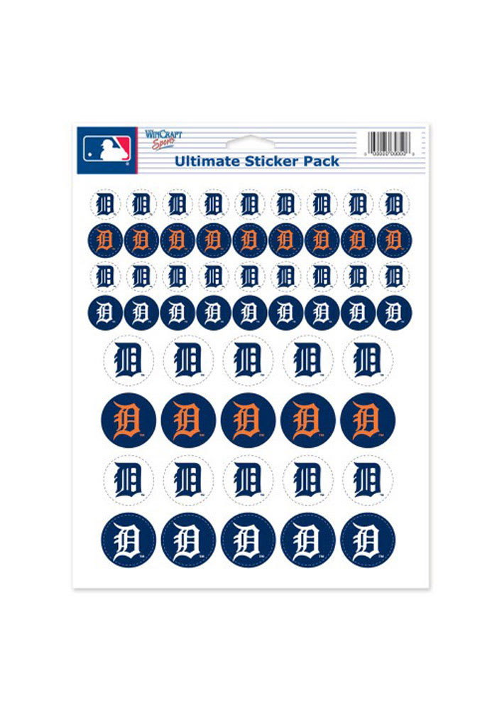 Detroit Tigers 8.5x11 Sheet of Stickers
