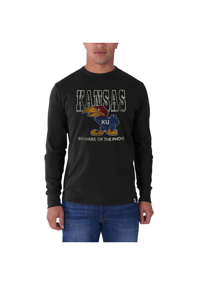 47 Kansas Jayhawks Black Flanker Long Sleeve Fashion T Shirt