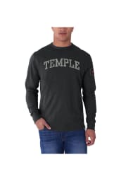 47 Temple Owls Charcoal Arch Long Sleeve Fashion T Shirt