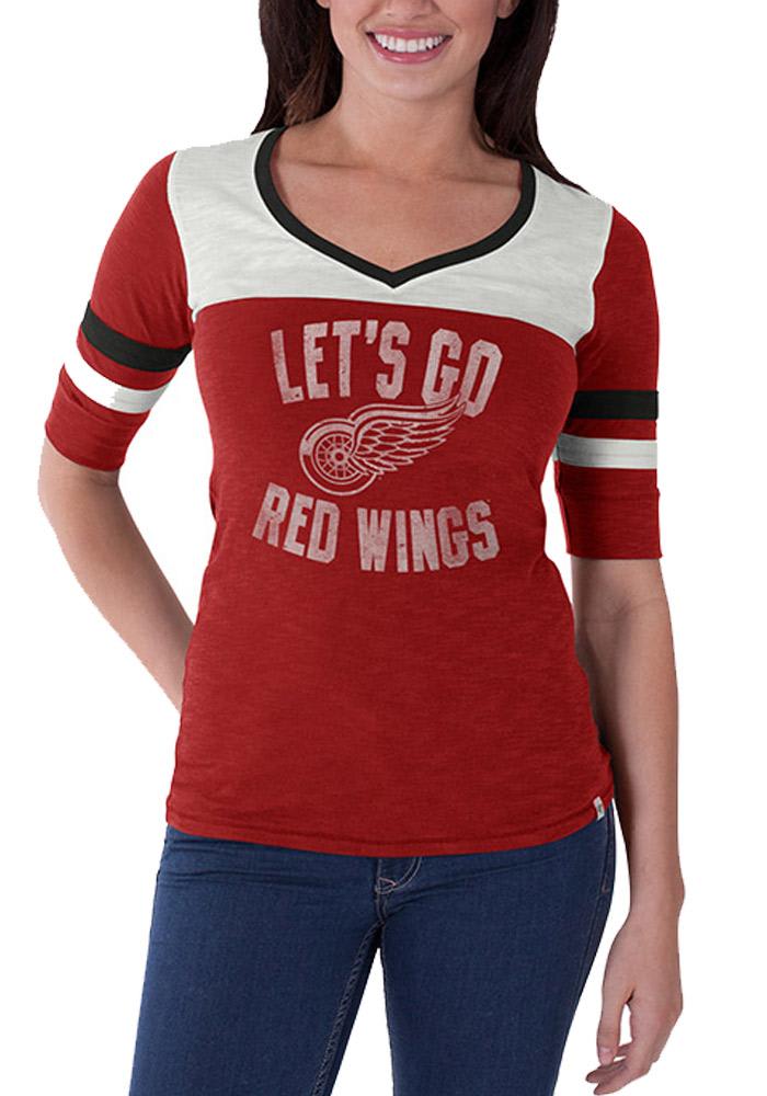 NHL Detroit Red Wings 2-Hit Tri-Blend Grey T-Shirt