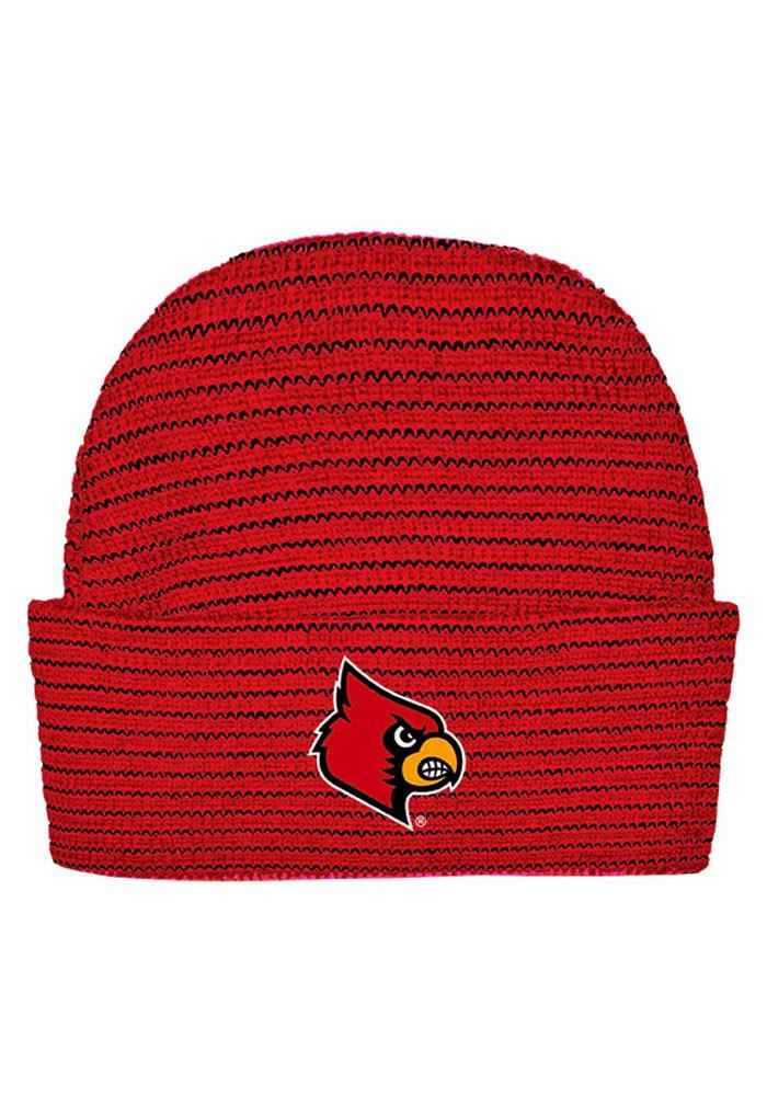 Louisville Cardinals Red Stripe Newborn Knit Hat