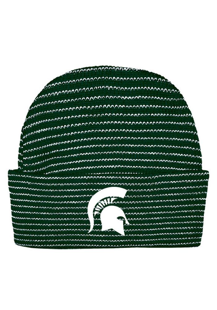 Michigan State Spartans Green Stripe Newborn Knit Hat