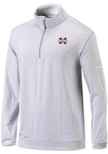 Columbia Mississippi State Bulldogs Mens Grey Heat Seal Omni Wick Even Lie Long Sleeve Qtr Zip Pul..