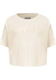 Pro Standard Miami Heat Toddler Girls White Neutral Short Sleeve T-Shirt