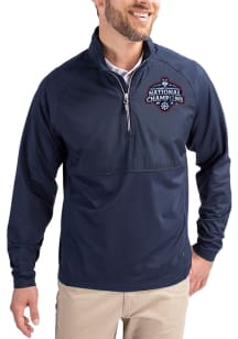 Cutter and Buck UConn Huskies Mens Navy Blue 2025 National Champions Adapt Eco Hybrid Long Sleeve..