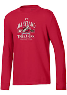 Under Armour Maryland Terrapins Youth Red Vintage Team Logo Short Sleeve T-Shirt