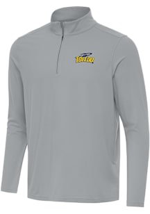 Antigua Toledo Rockets Mens Ash Intent Long Sleeve Qtr Zip Pullover