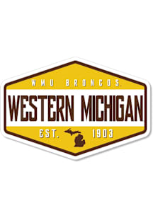 Brown Western Michigan Broncos 3.5&quot; Badge Rugged Stickers