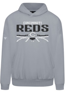 Levelwear Cincinnati Reds Mens Grey Contact Arcade Long Sleeve Hoodie