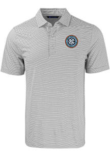 Cutter and Buck New York City FC Grey Forge Double Stripe Big and Tall Polo