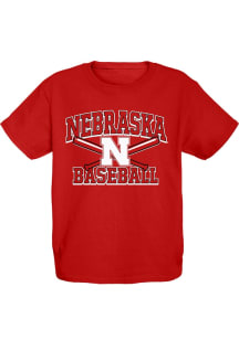 Youth Red Nebraska Cornhuskers Big Ten Baseball Short Sleeve T-Shirt