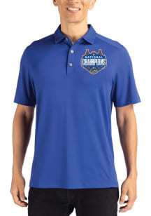 Cutter and Buck Florida Gators Mens Blue 2025 National Champions Forge Recycled Short Sleeve Polo