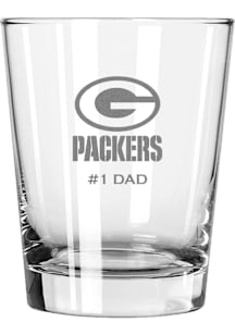 Green Bay Packers Dad 15oz Rock Glass - White